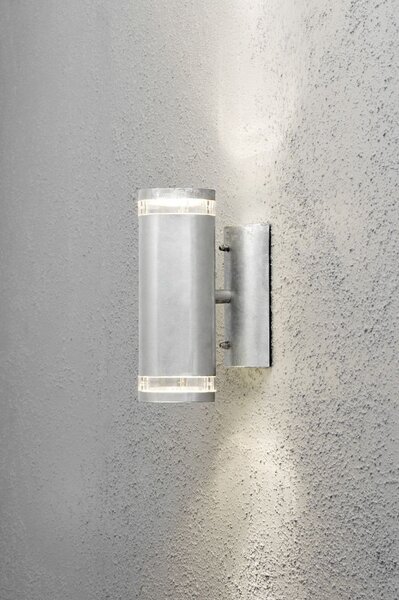 Konstsmide Modena Up&Down Applique Up&Down in acciaio zincato con vetro acrilico trasparente