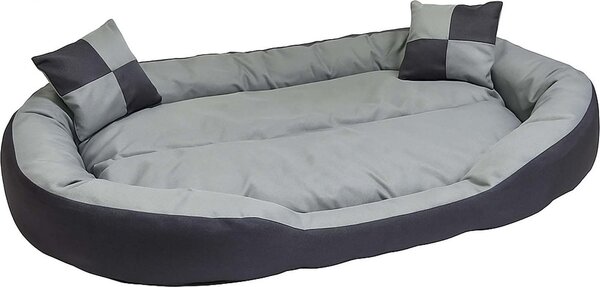 Lettino per cani Hossi's Wholesale lavabile con cuscino reversibile, divano per cani di peluche grigio, dimensioni L 110 x 80 x 20cm
