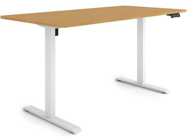 ESMART Germany ETX-121WBA 160 x 80 cm Decorazione in bambù Scrivania ergonomica sit-stand Regolabile elettricamente in altezza in modo continuo 73,5 - 123,5 cm 3x memoria Promemoria attività Avvio/arresto graduale Montaggio rapido