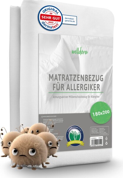 Welldora - Coprimaterasso antiacaro premium 180x200x20 cm - Coprimaterasso antiallergico da medici specialisti - Coprimaterasso antiacaro e anti-cimici