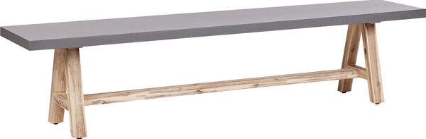BELIANI Panchina da giardino grigio chiaro legno cemento legno di acacia 200 cm stile industriale giardino esterno