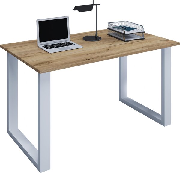 Scrivania, 160 x 80 cm, scrivania per computer con struttura in metallo, scrivania da ufficio per casa e studio - Lona U