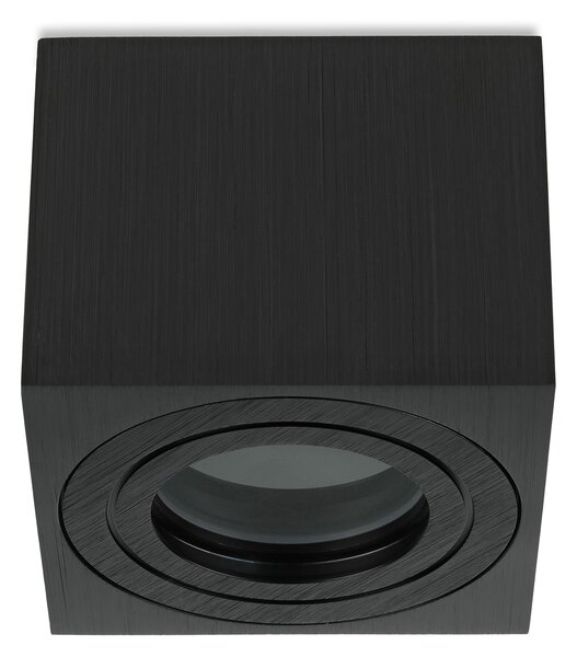 Faretto da incasso a LED Sweet per bagno, squadrato, piatto, in alluminio nero, IP44