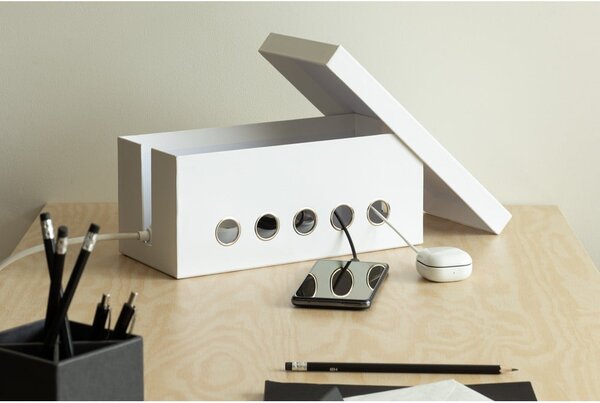 Organizer bianco in cartone per cavi Cordy Paper Laminate – Bigso