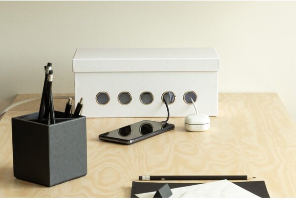 Organizer bianco in cartone per cavi Cordy Paper Laminate – Bigso
