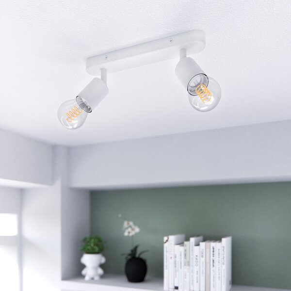 Linovum AWORA lampada da soggiorno a soffitto E27 (senza lampadina) - lampada da soffitto bianca per interni faretto girevole orientabile