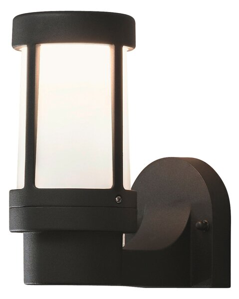 Applique Konstsmide Siena in alluminio laccato nero con vetro opalino