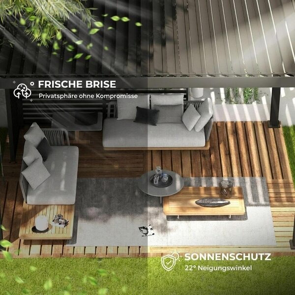 MIRADOR 111 Parete a doghe 1,23 m alluminio antracite per pergola Deluxe