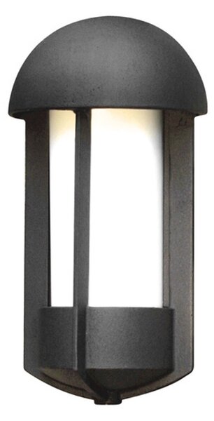 Applique Konstsmide Tyr in alluminio laccato nero, con vetro acrilico opale