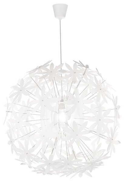 Lampada a sospensione, design floreale, bianco, 60 cm