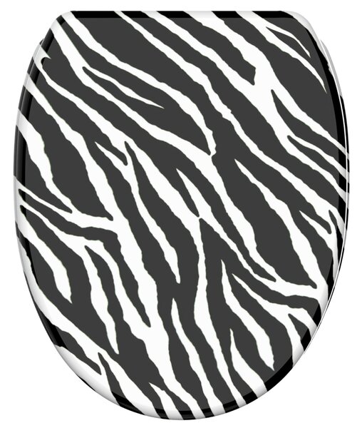 Sedile WC SANILO® con chiusura ammortizzata e chiusura rapida, effetto zebra; coperchio WC direttamente dal produttore, coperchio per WC, sedile WC, coperchio per WC