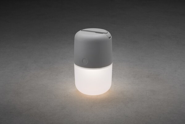 Konstsmide Assisi, luce LED solare da appendere o da appoggio, grigia, in plastica, in vetro acrilico opalino, dimmerabile a tre livelli