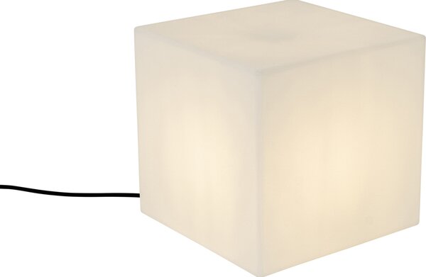 Lampada da esterno moderna, bianca, 30 cm, quadrata, IP44, Nura