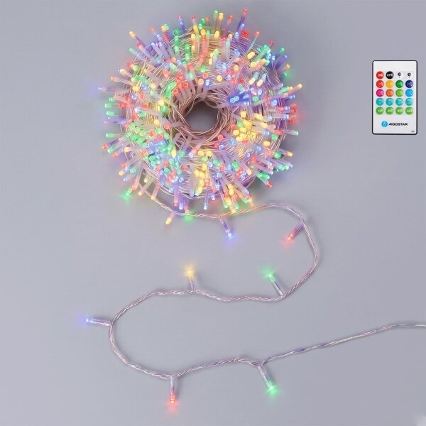 Aigostar - LED dimmerabile catena luminosa da esterno con sensore 100xLED/3xAA 12m multicolore + telecomando