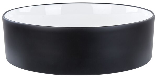 BELIANI Lavabo da bagno da appoggio in Vetroceramica nera lucida 40 cm rotondo stile moderno