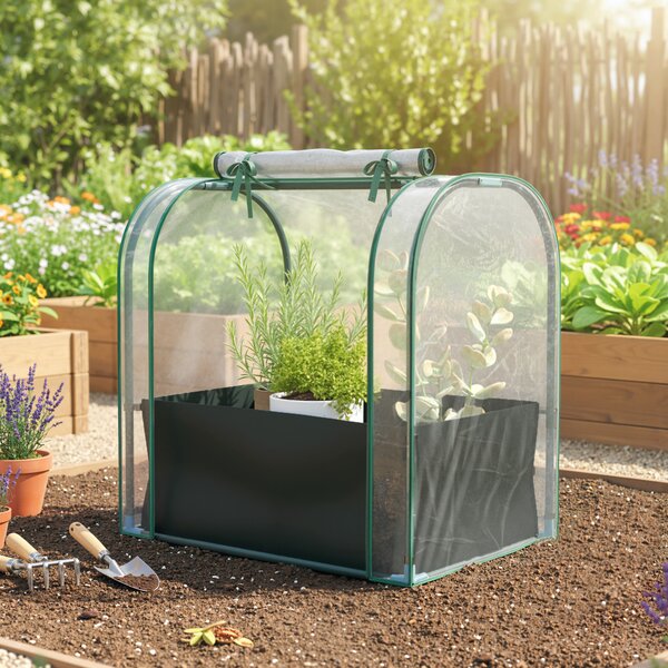 Outsunny Mini Serra con Borsa per Coltivazione e Porta Avvolgibile, 68x50x70 cm, Verde Scuro | Aosom Italy