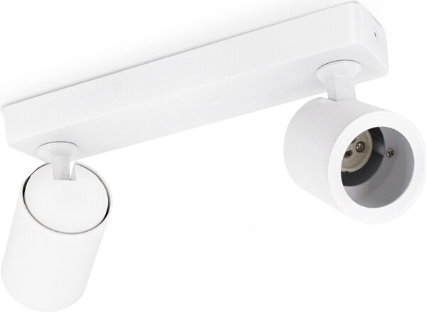 Linovum TENJO spot bar 2 fiamme in bianco adatto per 2x GU10 - spot per lampade da soffitto orientabili e ruotabili