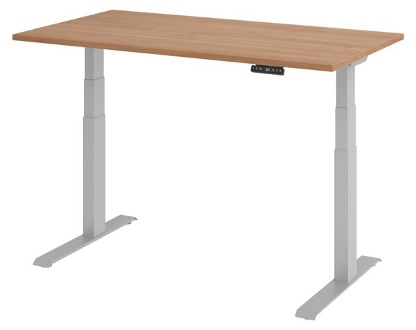 Scrivania elettrica bümö modello XDKB - Struttura: argento, finitura: noce, dimensioni: 140 x 80 cm