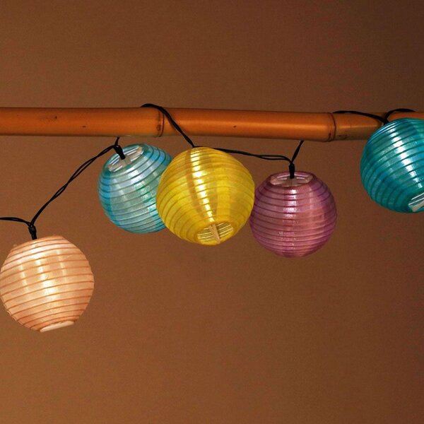 Catena luminosa solare a lanterna 10 LED illuminazione party luce decorativa decorazione giardino bianco caldo