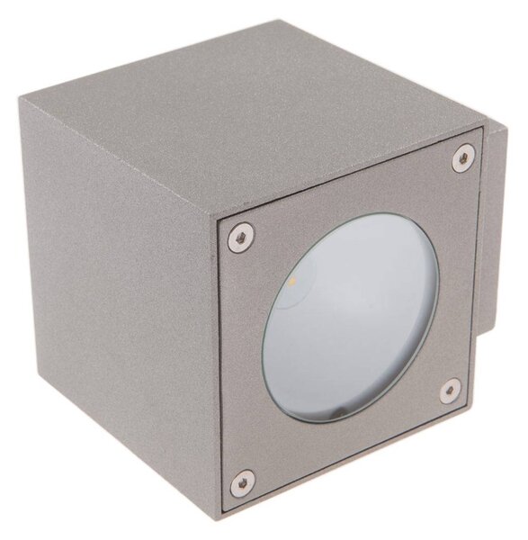 Lucande LED applique da esterno Jarno, argento, metallo, 9 cm