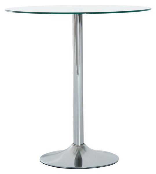 HOMCOM Tavolo da pranzo, tavolo da cucina rotondo con piano in vetro, Ø70 x 74,5 cm