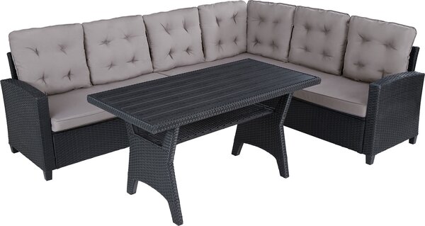 Tectake® Rattan Lounge Catania per 6 persone resistente