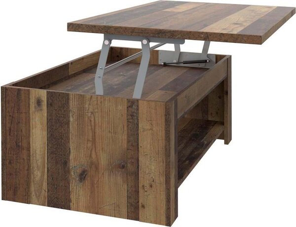 Tavolino da salotto >Celon< in Old Wood Vintage - 110x45,7x65 cm (LxAxP)
