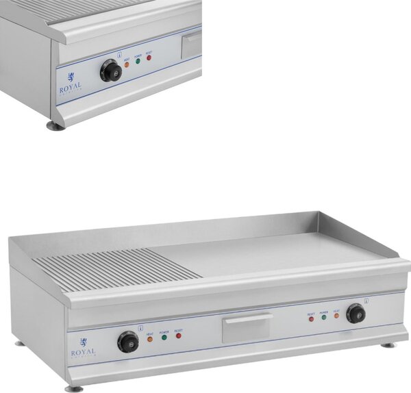 Expondo Royal Catering Doppia piastra elettrica - 100 cm - liscia - 2 x 3.200 W
