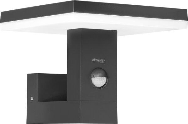 Oktaplex lampada da esterno con rilevatore di movimento antracite IP65 3000K bianco caldo 230V Applique LED 1500 lumen 15,2W