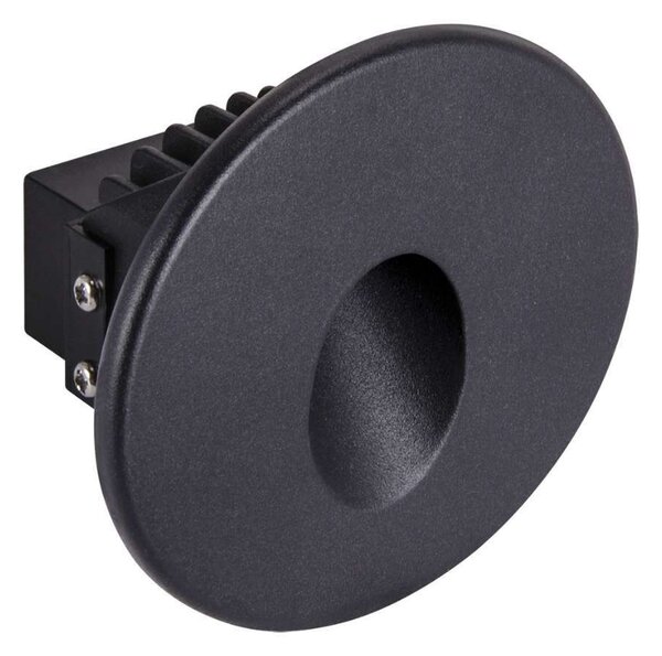 Lampada da scala a LED da incasso, lampada per gradini, applique da incasso per interni ed esterni, colore nero, forma rotonda, luce bianco neutro