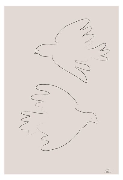 Illustrazione Two Doves, Studio Collection, (26.7 x 40 cm)
