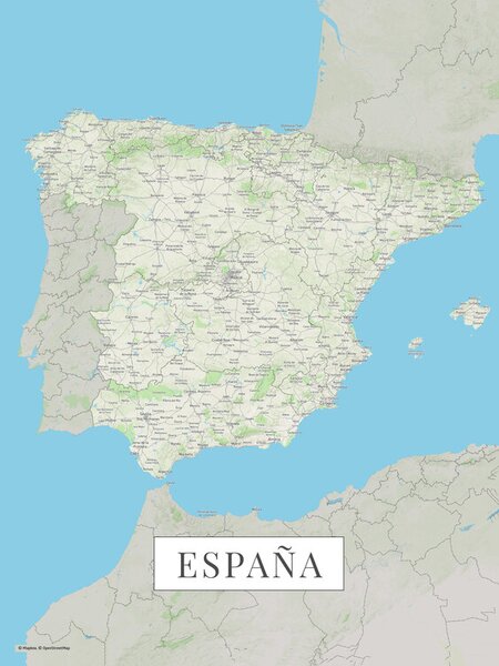Mappa Spain color, (30 x 40 cm)