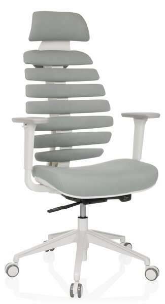 Hjh OFFICE Sedia da ufficio professionale ERGO LINE W Sedia da scrivania ergonomica con braccioli in tessuto Moondust Sedia girevole per ufficio e casa