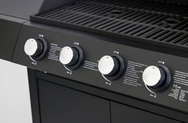 Barbecue a gas El Fuego "San Angelo" 4 + 1 bruciatori in acciaio inox