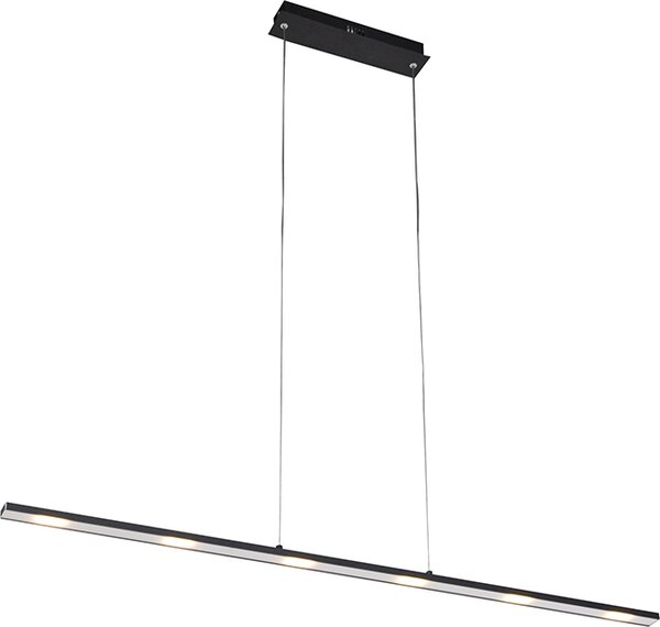 Lampada a sospensione di design nera con LED e dimmer touch color platino