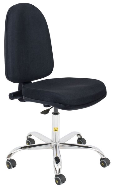 Sedia girevole WETEC Standard, con rotelle, ESD, 480-610 mm, nera (antistatica)
