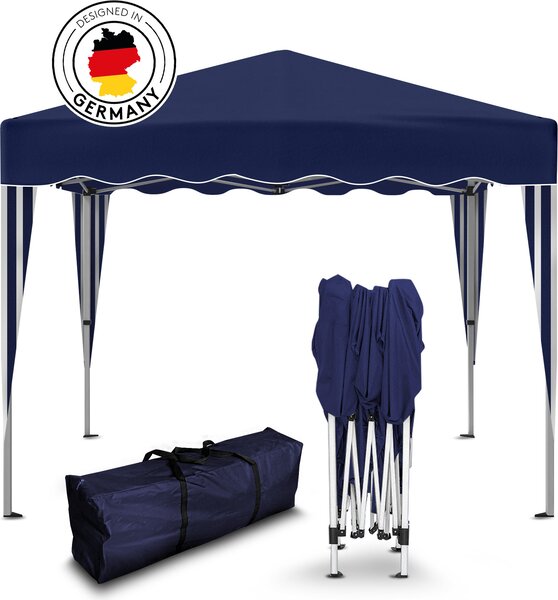 Gazebo pieghevole 3x3 m senza pareti laterali - Blu - impermeabile - Gazebo da giardino, protezione UV 50+