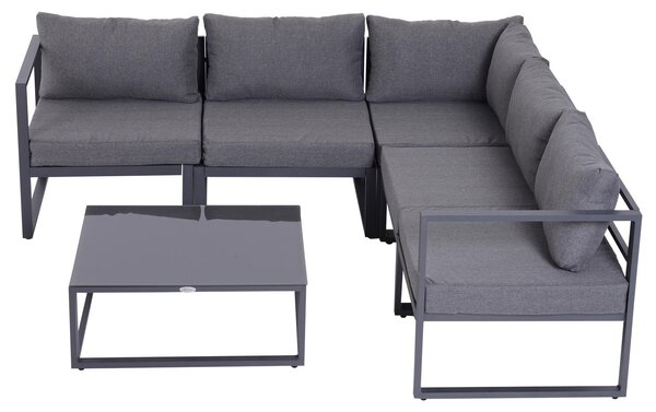 Set da giardino Outsunny da 6 pezzi con cuscini