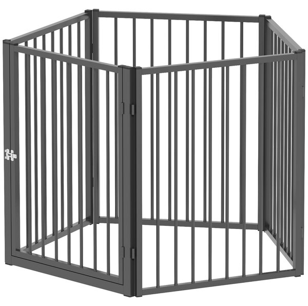 PawHut Recinto per cuccioli a 5 pannelli con porta, altezza 76 cm