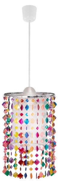 Lampada a sospensione, cristalli, colorata, diametro 22,5 cm