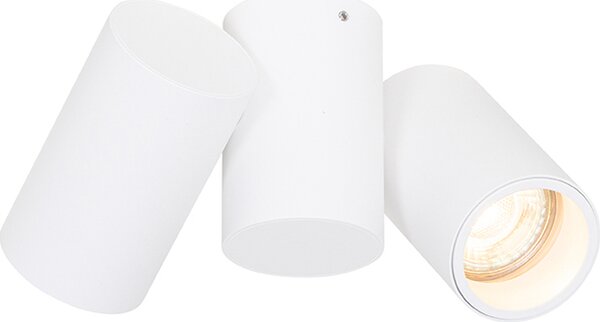 QAZQA - Design Spot I Spotlight I Faretto da soffitto I Faretto da incasso I Faretto I Lampada I Lampada bianca a 2 luci regolabili - Michael I Soggiorno I Camera da letto - Acciaio allungato - Adatto per LED GU10