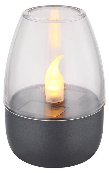 Lampada solare a LED, grado di protezione IP44, con batteria, in acciaio inossidabile, colore grigio, altezza 9 cm