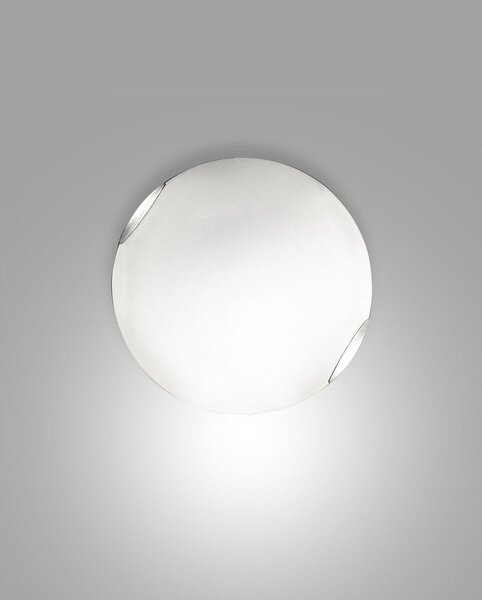 Fox Plafoniera D30 Bianco 1 Luce Cromo Metallo Collezione FOX Ideale per Ambienti Moderni