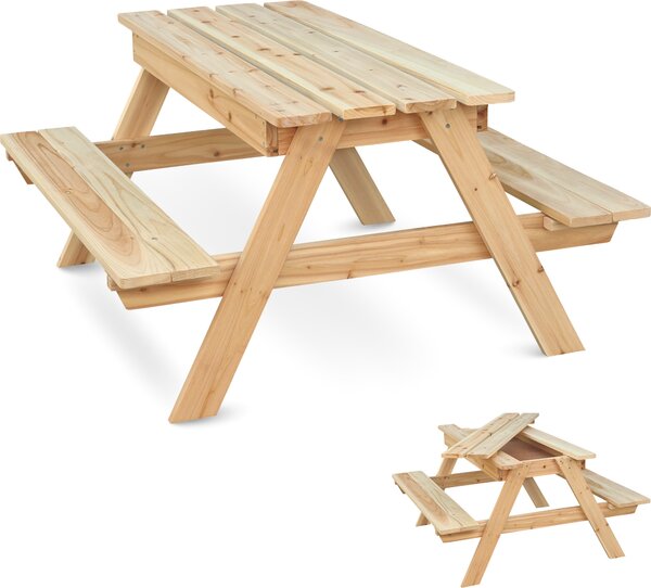 Kalb | Tavolo da picnic per bambini Waldsee 100 x 40 x 93 x cm mobili da giardino panca & tavolo in vero legno massiccio KIDS