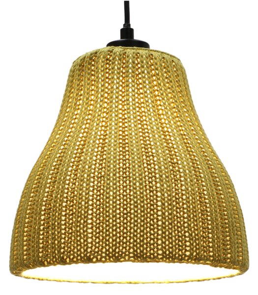 Plafoniera moderna in cotone lavorato a maglia - Nagano Green, 23*21*21 cm, Plafoniere classiche e moderne