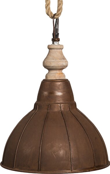 Piccola lampada a sospensione RUSTY marrone in metallo e legno luce a sospensione industriale arrugginita