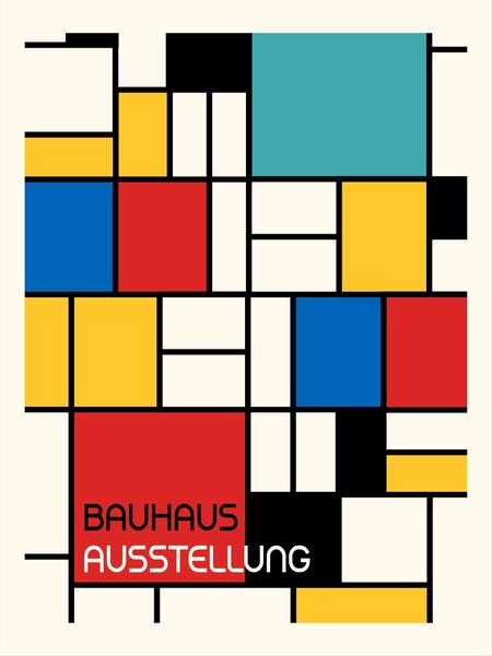 Illustrazione Bauhaus Geometric Design Retro, Retrodrome, (30 x 40 cm)