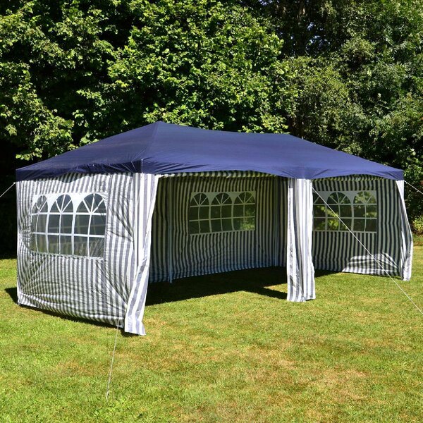 Gazebo VCM | dimensioni circa 3x6 m | telone PE idrorepellente 110g / m² | tenda per feste | tenda da giardino con struttura in acciaio | tenda per festival | blu