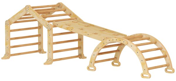 AIYAPLAY Struttura da arrampicata da interno 9 in 1, rampa, scivolo, scala, lavagnetta