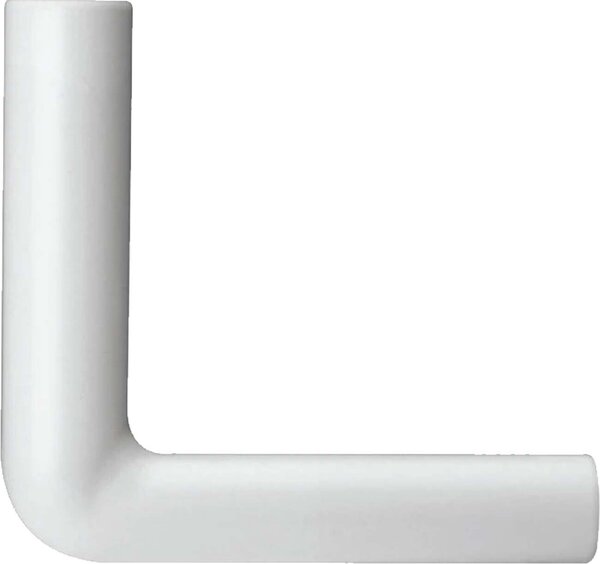 Gomito di scarico tecuro per cassetta WC - PVC bianco Altezza: 230 mm x lunghezza: 230 mm